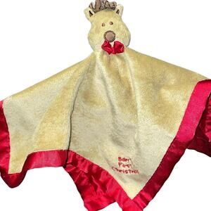 Baby Essentials Lovey Rattle 1st Christmas Security Blanket Reindeer Satin 14"